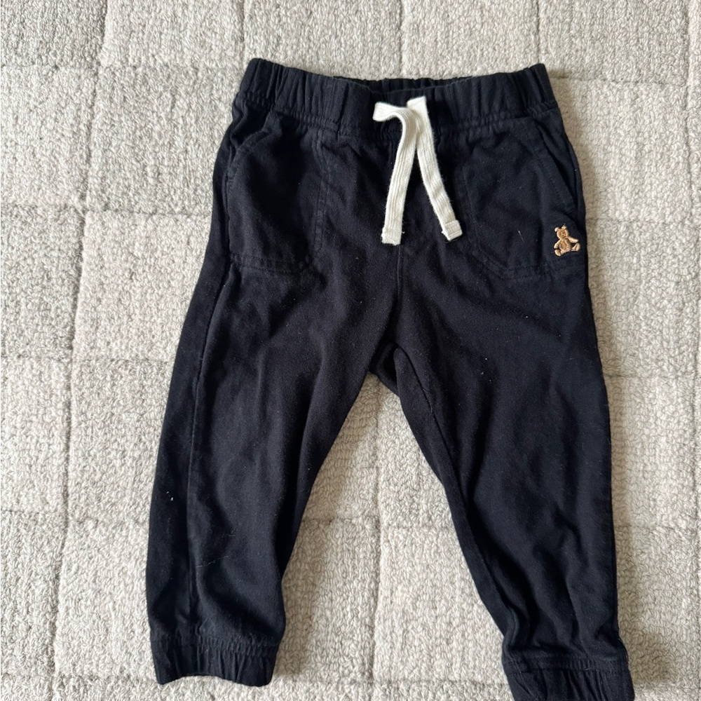 GAP Black Drawstring Jogger Pants with White Tie